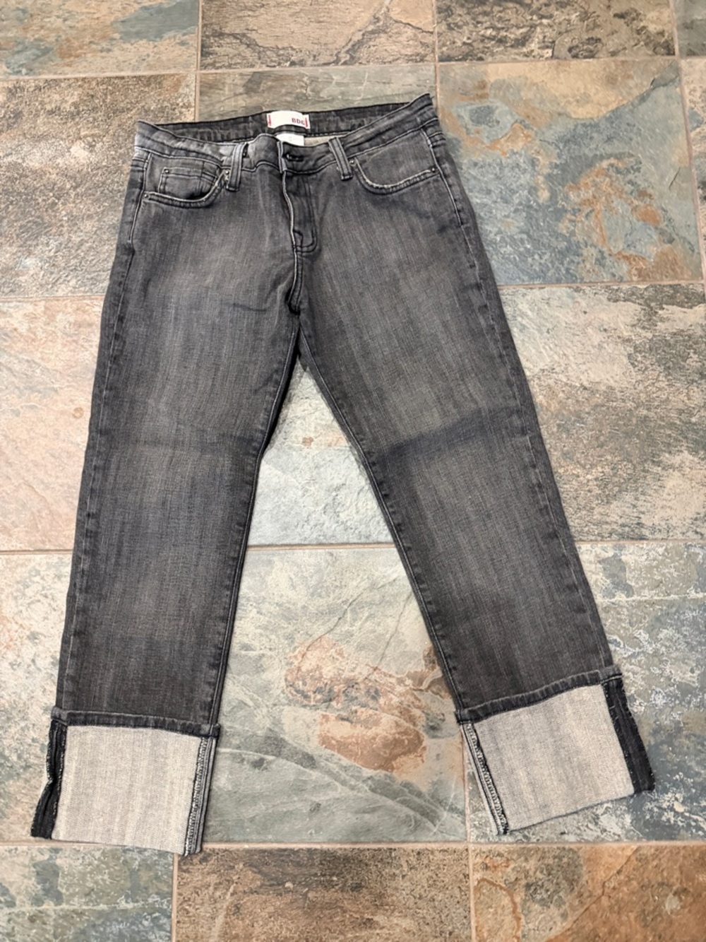 BDG Gray Rolled Cuff Straight Leg Jeans